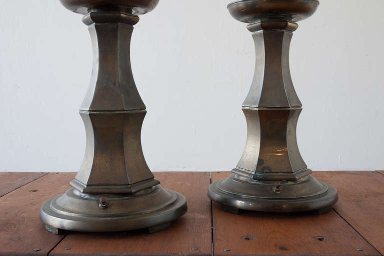 American Pair of Brass Stiffel Lamps
