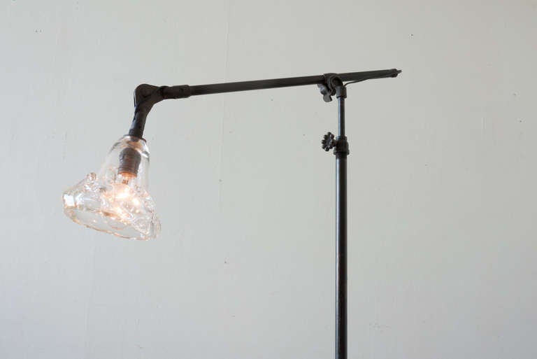 Industrial Handblown Glass Floor Lamp For Sale
