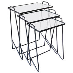 Iron and Glass Nesting Tables