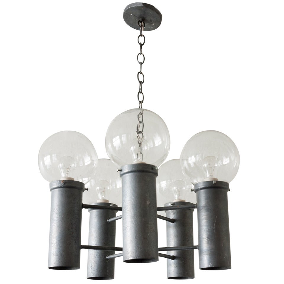 Lightolier Gun Metal Chandelier