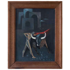 Framed Rodeo Painting