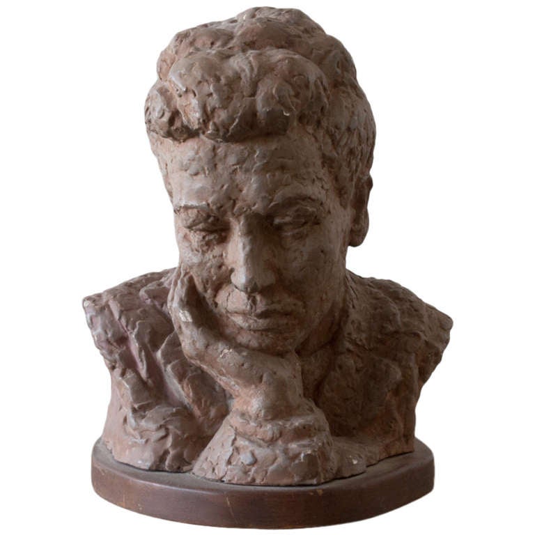 Gaetano Cecere Plaster Sculpture Wood Base #36 For Sale