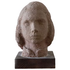 Gaetano Cecere Plaster Sculpture Wood Base #37