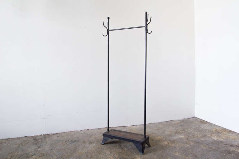 Industrial Wood and Iron Coat Rack