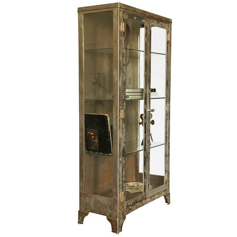 Steel and Glass Vitrine at 1stdibs