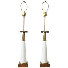 Pair of White Stiffel Table Lamps