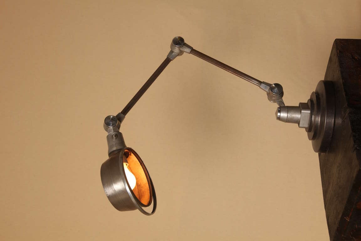 Vintage Jielde lamp, with a rare shade.