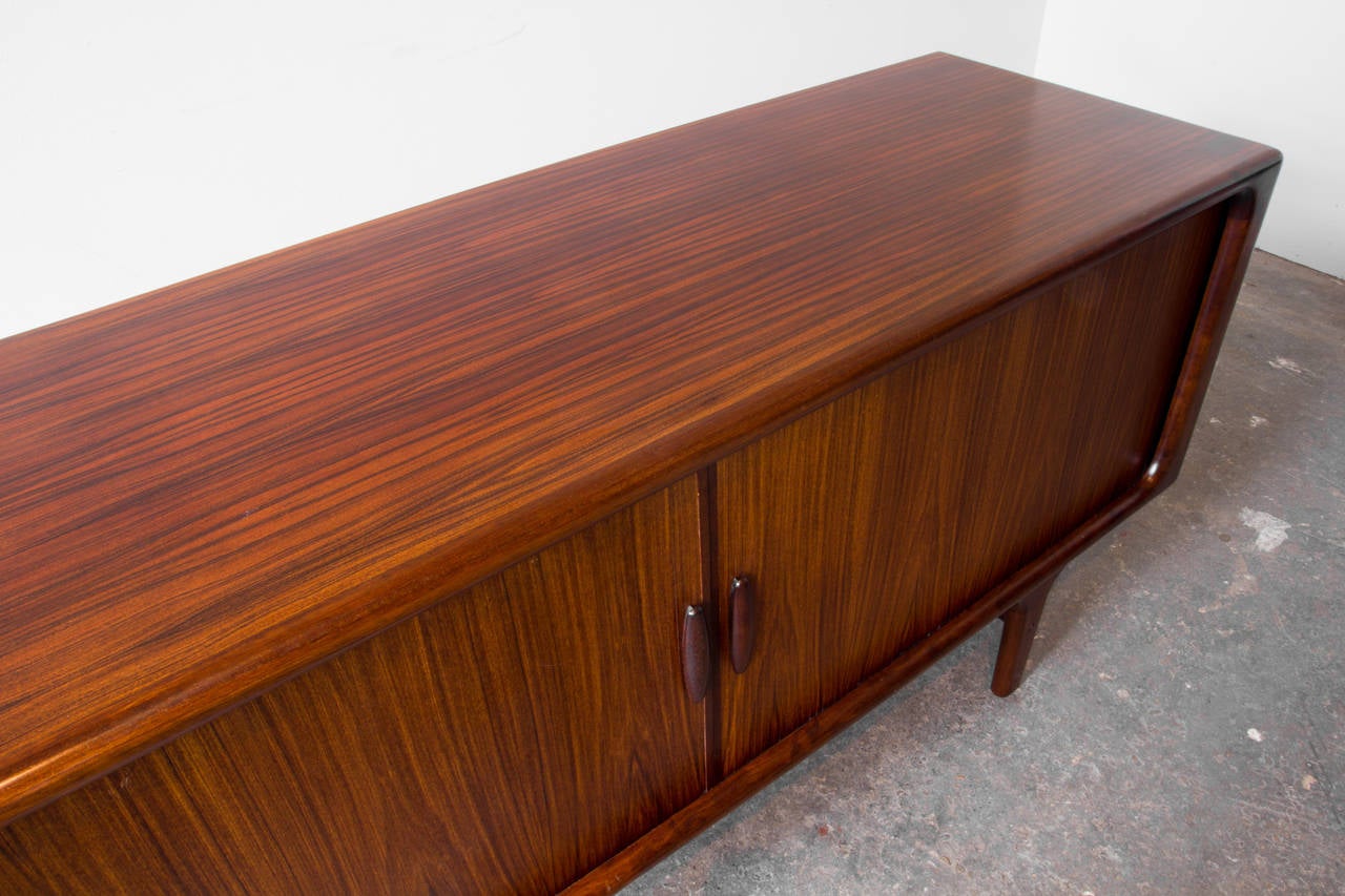 Scandinavian Modern Dyrlund Rosewood Tambour Credenza