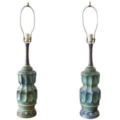 Hall Pottery table lamps