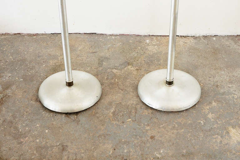 Art Deco Russel Wright Aluminum Floor Lamp Set