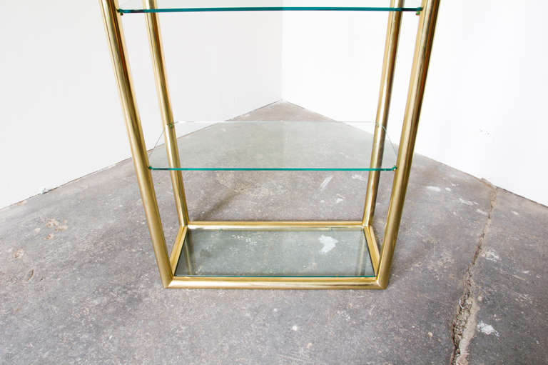 Mid-Century Modern Brass and Glass Etagere