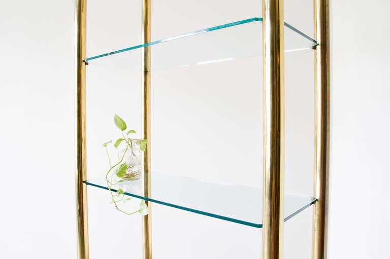 Brass and Glass Etagere In Good Condition In Asbury Park, NJ