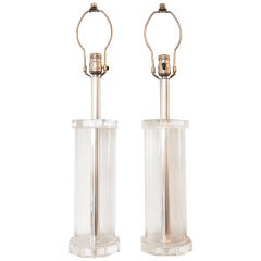 Sculptural Lucite Lamp Set