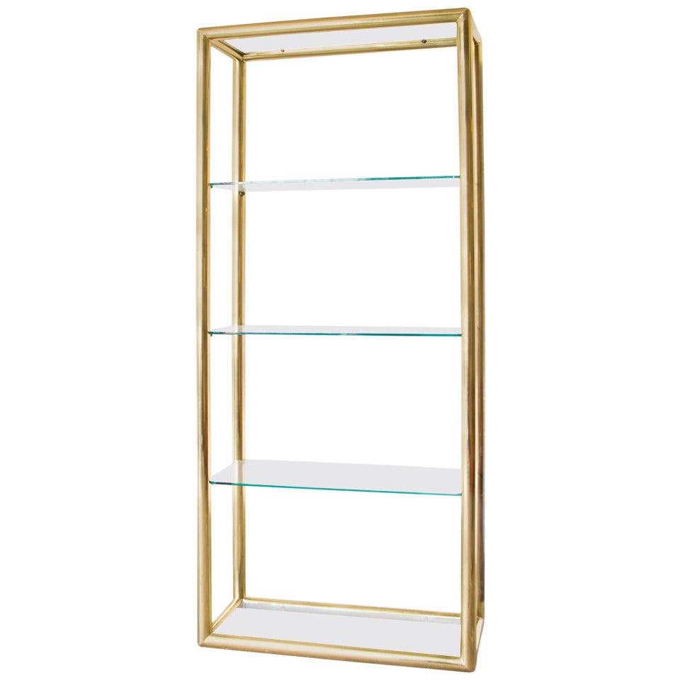 Brass and Glass Etagere