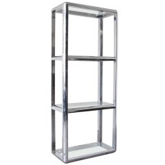 Chrome and Glass Etagere