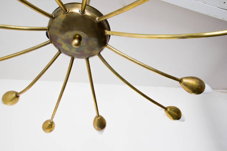 Italian Brass Sputnik Chandelier