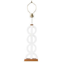Marble and Wood Eyelet Lamp 10