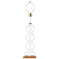 Marble and Wood Eyelet Lamp