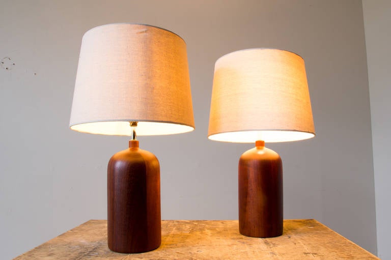 Scandinavian Modern Danish Teak Table Lamps