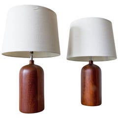 Vintage Danish Teak Table Lamps