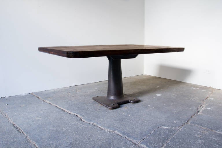 Machine Age Machine Base Pedestal Table For Sale