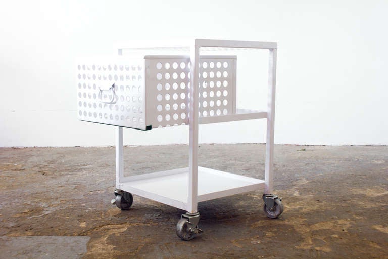 American Industrial Perforated Side Tables