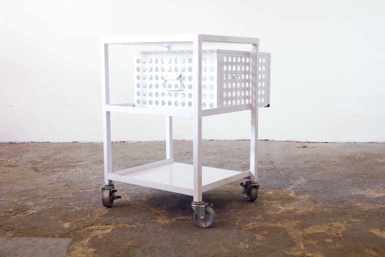 Industrial Perforated Side Tables In Excellent Condition In Asbury Park, NJ
