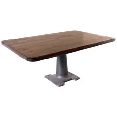 Vintage Machine Base Pedestal Table