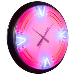 Vintage Metal Neon Clock
