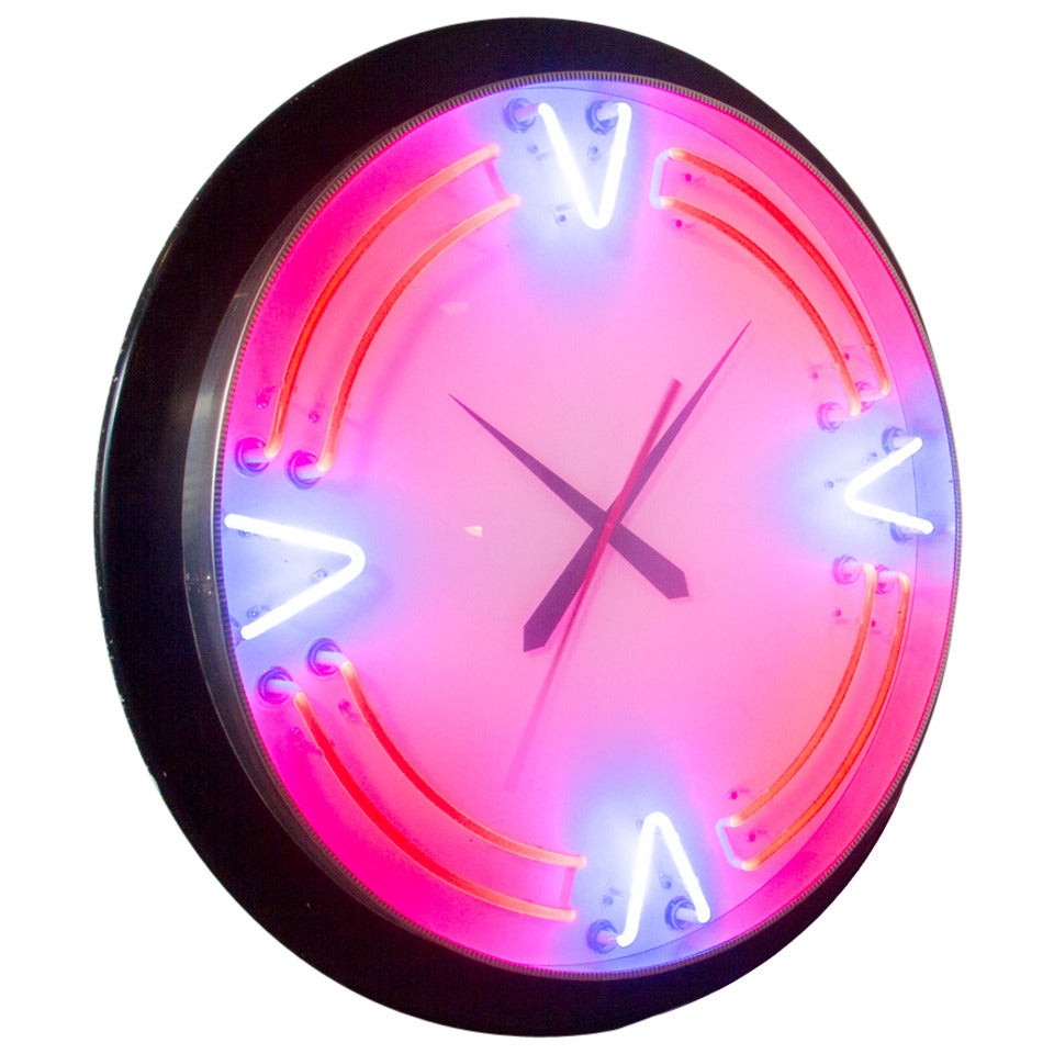 Neon Clock 7 For Sale on 1stDibs