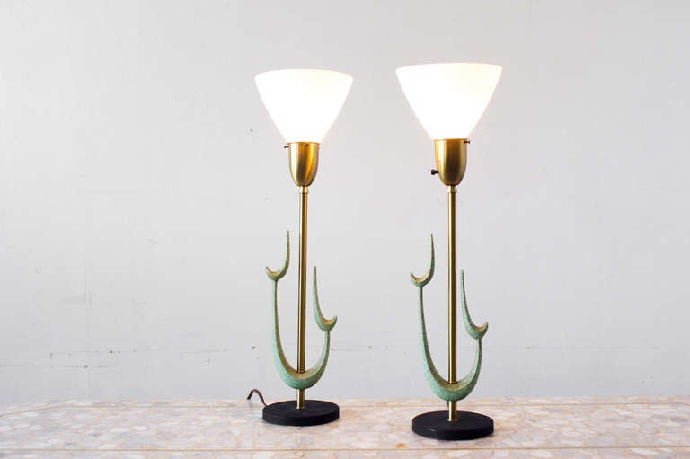 Mid-Century Modern 1960s Ceramic Sculpture Lamps For Sale