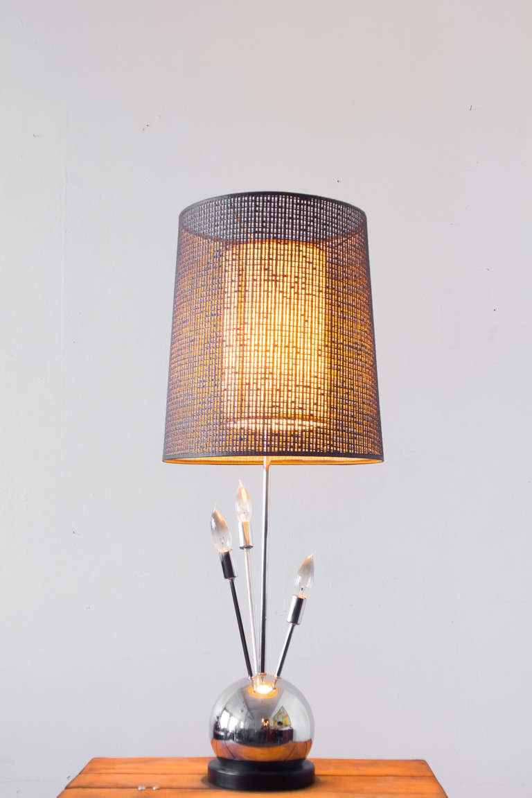 Chrome Atomic 3-Way Lamp