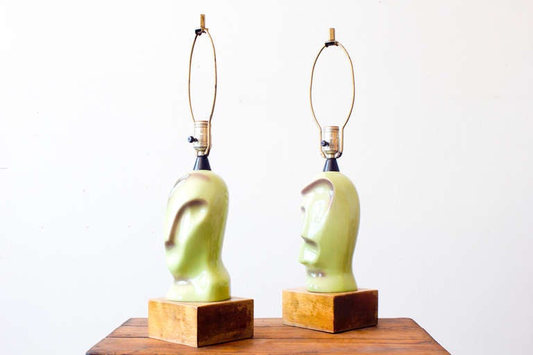 Ceramic Heifetz Picasso-Style Lamps