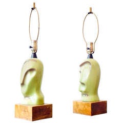 Ceramic Heifetz Picasso-Style Lamps