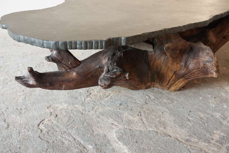American Tree Root and Stone Coffee Table