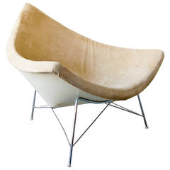 Suede George Nelson Coconut Chair