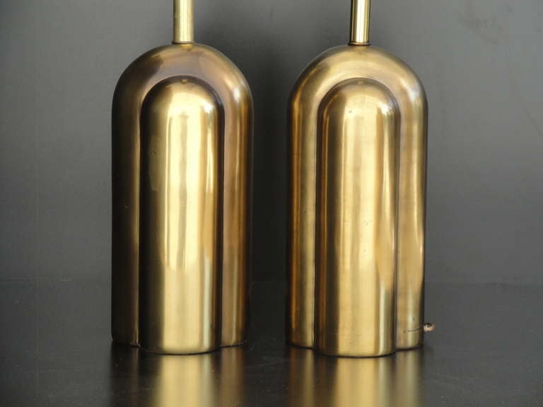 Art Deco Style Machine Age Antique Bronzed Lamps by Westwood Industries In Excellent Condition In North Hollywood, CA