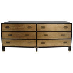 Gold Leafed Campaign Style Dresser by Baker