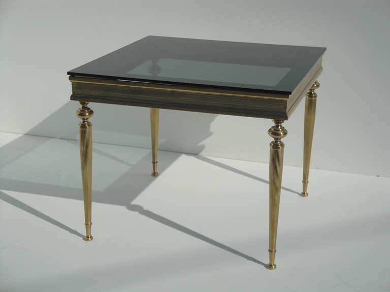 Hollywood Regency Italian Bronze Side Table In Excellent Condition In North Hollywood, CA