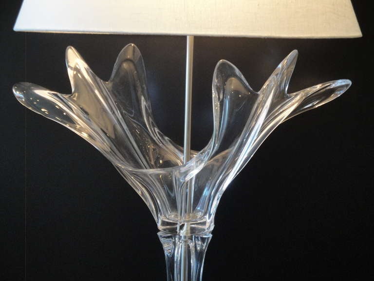 Hollywood Regency  French Crystal Art Verrier Lamp For Sale