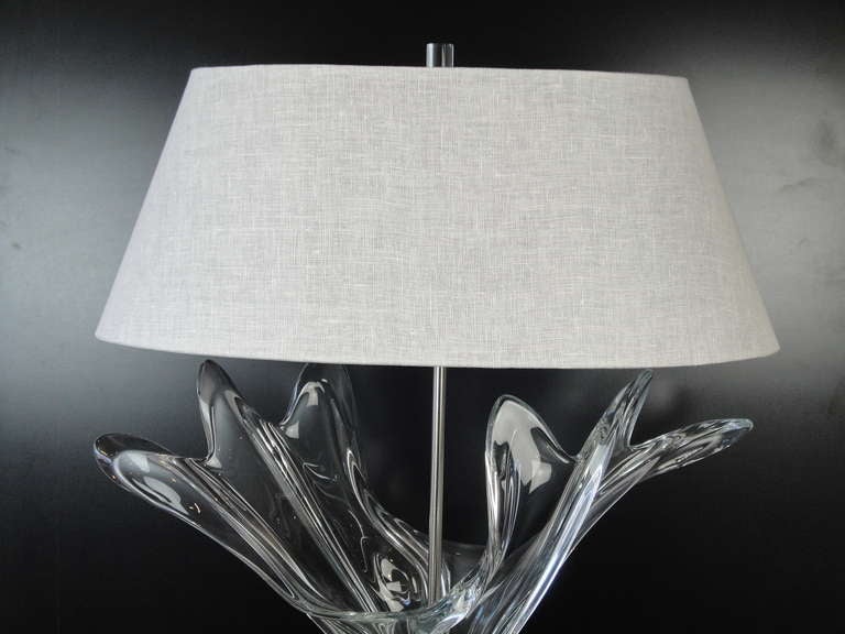  French Crystal Art Verrier Lamp For Sale 3