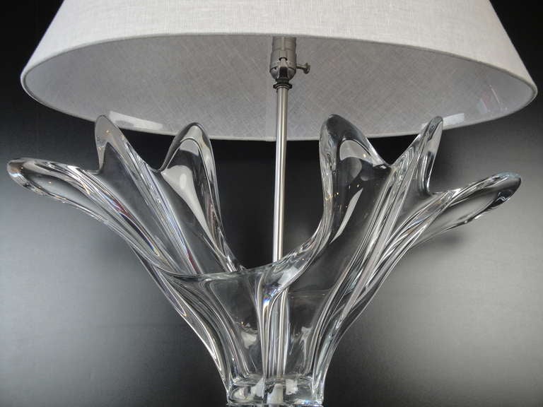  French Crystal Art Verrier Lamp For Sale 1