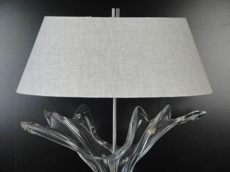 Stunning French Crystal Art Verrier Lamp In Excellent Condition For Sale In North Hollywood, CA