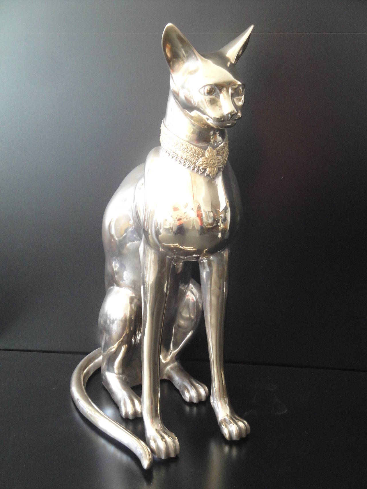 Unknown Brass Egyptian Cat Sculpture