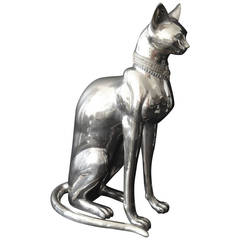 Brass Egyptian Cat Sculpture