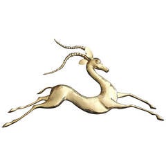 Brass Antelope Wall Sculpture by Bijan 4