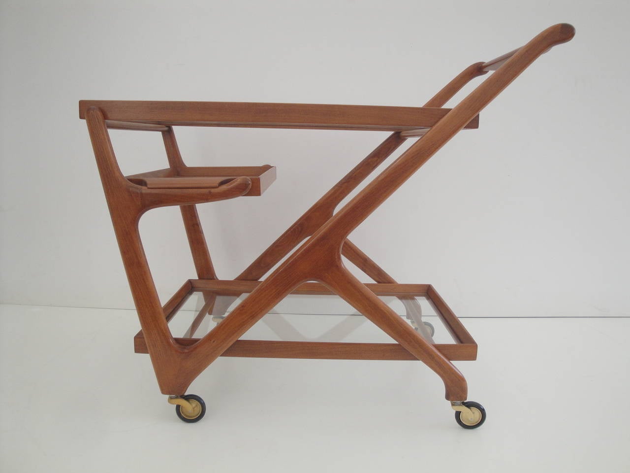 Mid-Century Modern Cesare Lacca Style Rolling Bar Cart