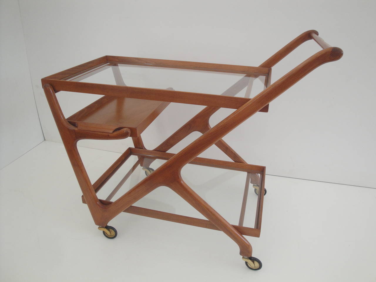 Cesare Lacca style rolling bar cart.