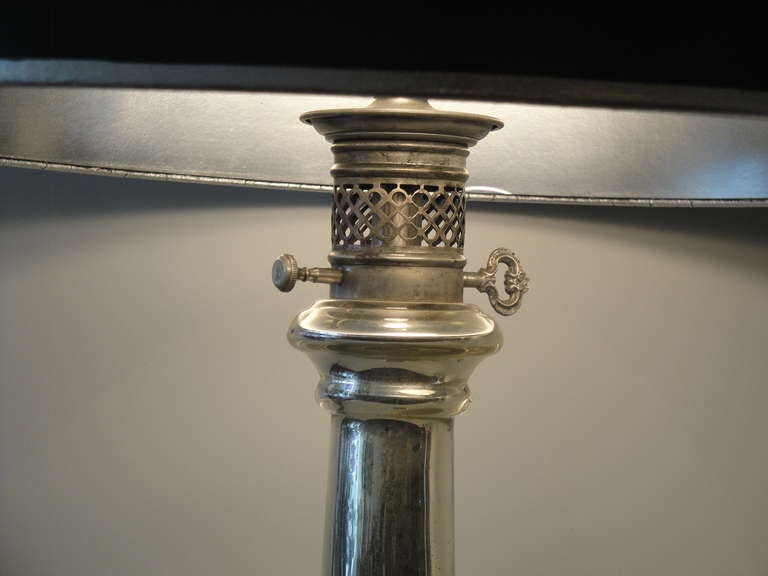 Pair of Antique Mercury Glass Empire Style Lamps by Warren Kessler 1