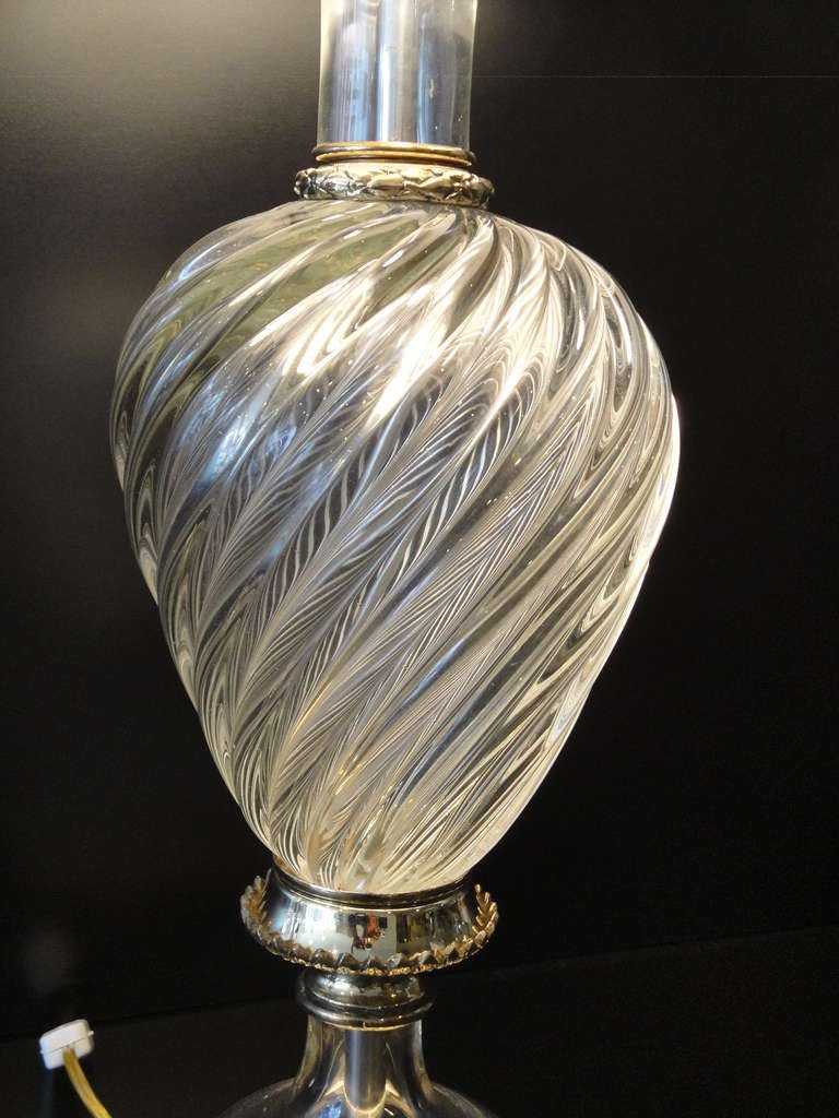 Fin du 20e siècle Paire de lampes vénitiennes en verre de Murano par Marbro